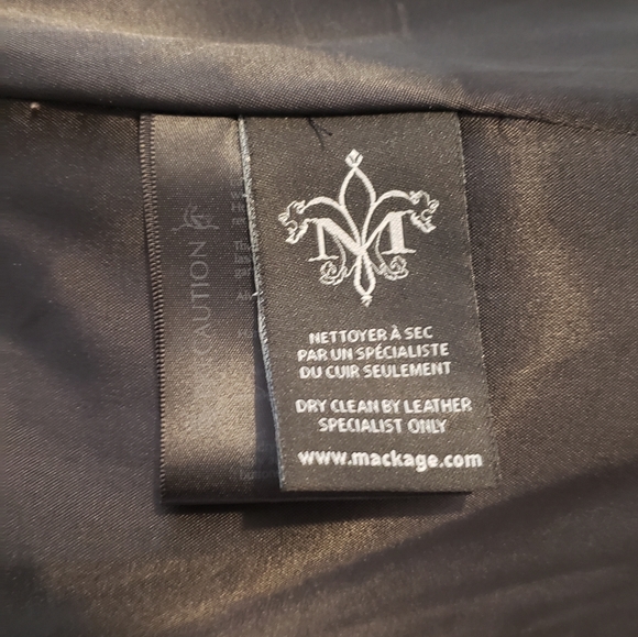 Mackage wool leather peacoat large tweed black - Picture 7 of 11